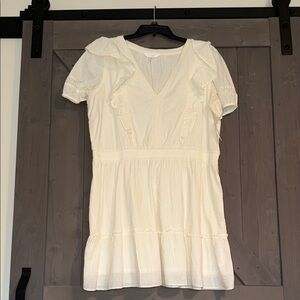 NWT LC Lauren Conrad Cream Mini Dress with Ruffles